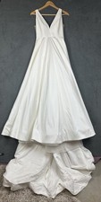 Jenny Yoo Channing Wedding Dress V-Neck A-Line Taffeta Gown White Size 6
