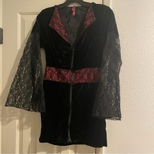 Women Vampire Costume Mini Lace Dress Size S Halloween Cosplay Fancy Red Black