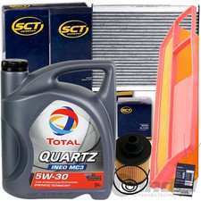 FILTERSET SATZ+5W30 TOTAL ÖL passend für PUNTO 199 GRANDE EVO 1.3 D MULTIJET