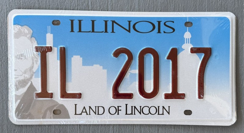 NOS Illinois Sample License Plate IL 2017 Land Of Lincoln Lic Unopened Mint