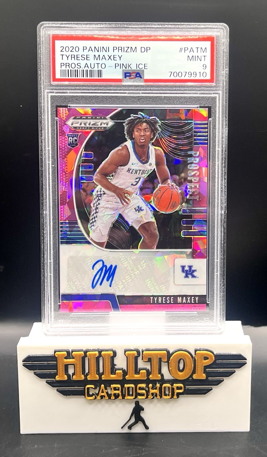 Tyrese Maxey 2020 Panini Prizm Draft Picks Pink Ice Rookie Auto PSA 9 76ers