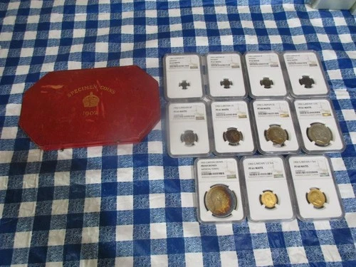 GREAT BRITAIN 1902 KING EDWARD VII PROOF 11 COIN MAUNDY SET NGC PF MATTE  #T6207