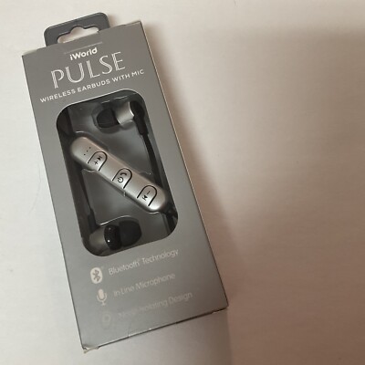 IWORLD PULSE WIRELESS Bluetooth Earbuds With Mic Silver Earbuds M18E
