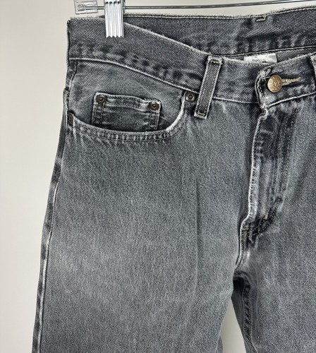 Jeans de mezclilla negros descoloridos vintage años 90 29x30 REALES manchas de pintura envejecidas grunge - Imagen 3 de 20