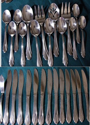 28 pcs Hampton Silversmiths ROSE Stainless Steel Flatware - Picture 8 of 8