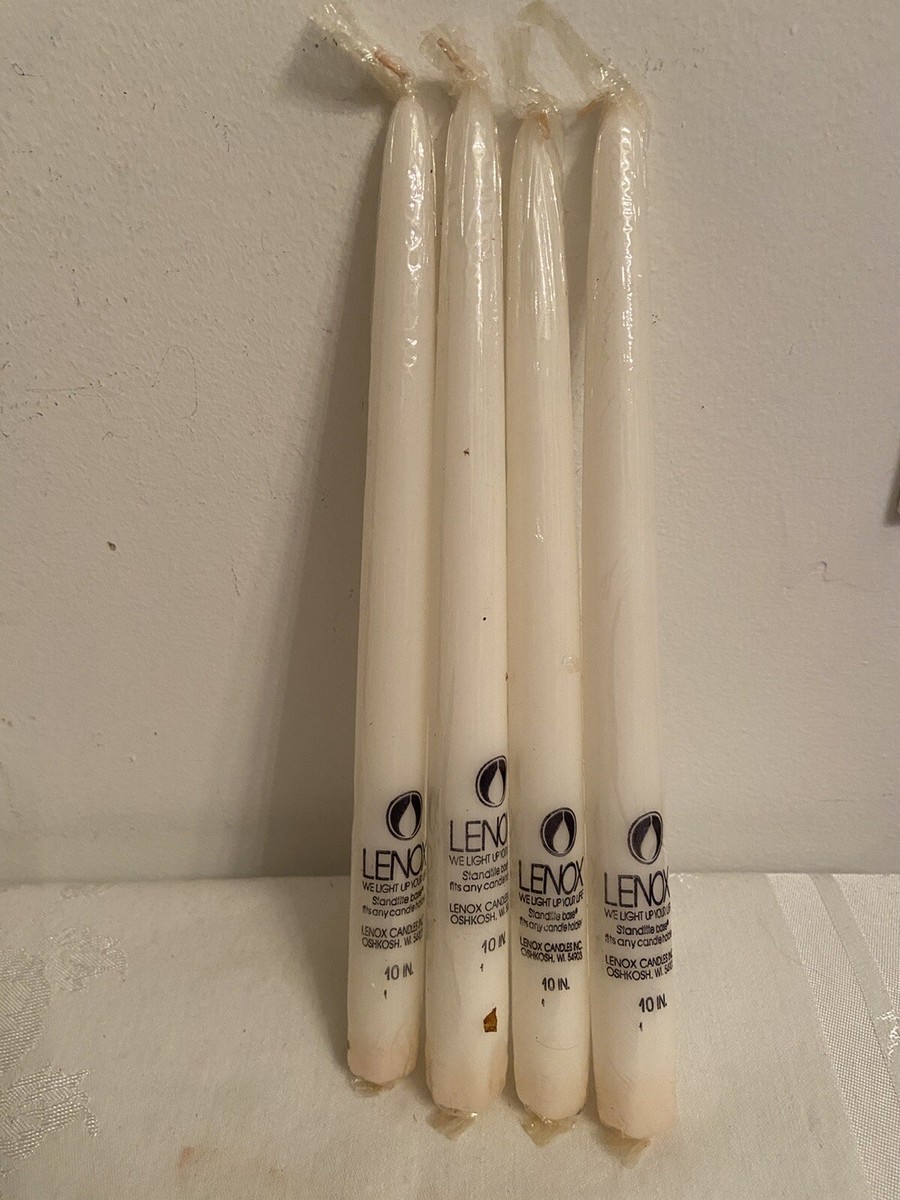 NIP Vintage Lot of 4 LENOX 10 in CANDLES White Unused Sealed