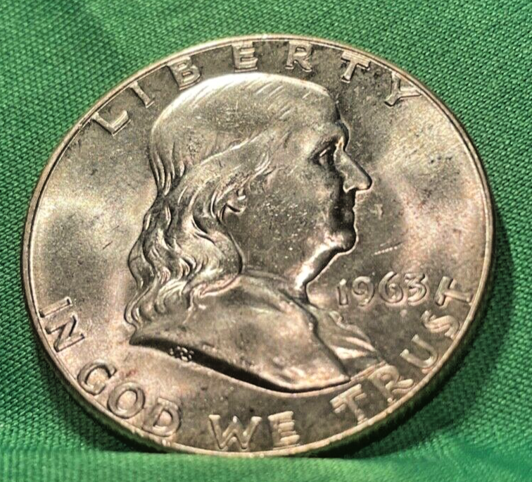 1963 Franklin 90% MC Silver Half Dollar Uncirculated US Mint | eBay