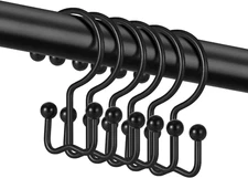 12 Pack Shower Curtain Hooks Rings, Double Sided Shower Hooks for Shower Curtain