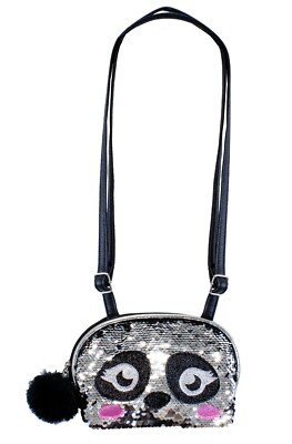 bb Klostermann GmbH Panda Umhängetasche mit Pailetten silber Wendeoptik 31173