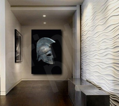 Spartan Military Helmet Canvas Art Poster Print Home Wall Decor Ebay