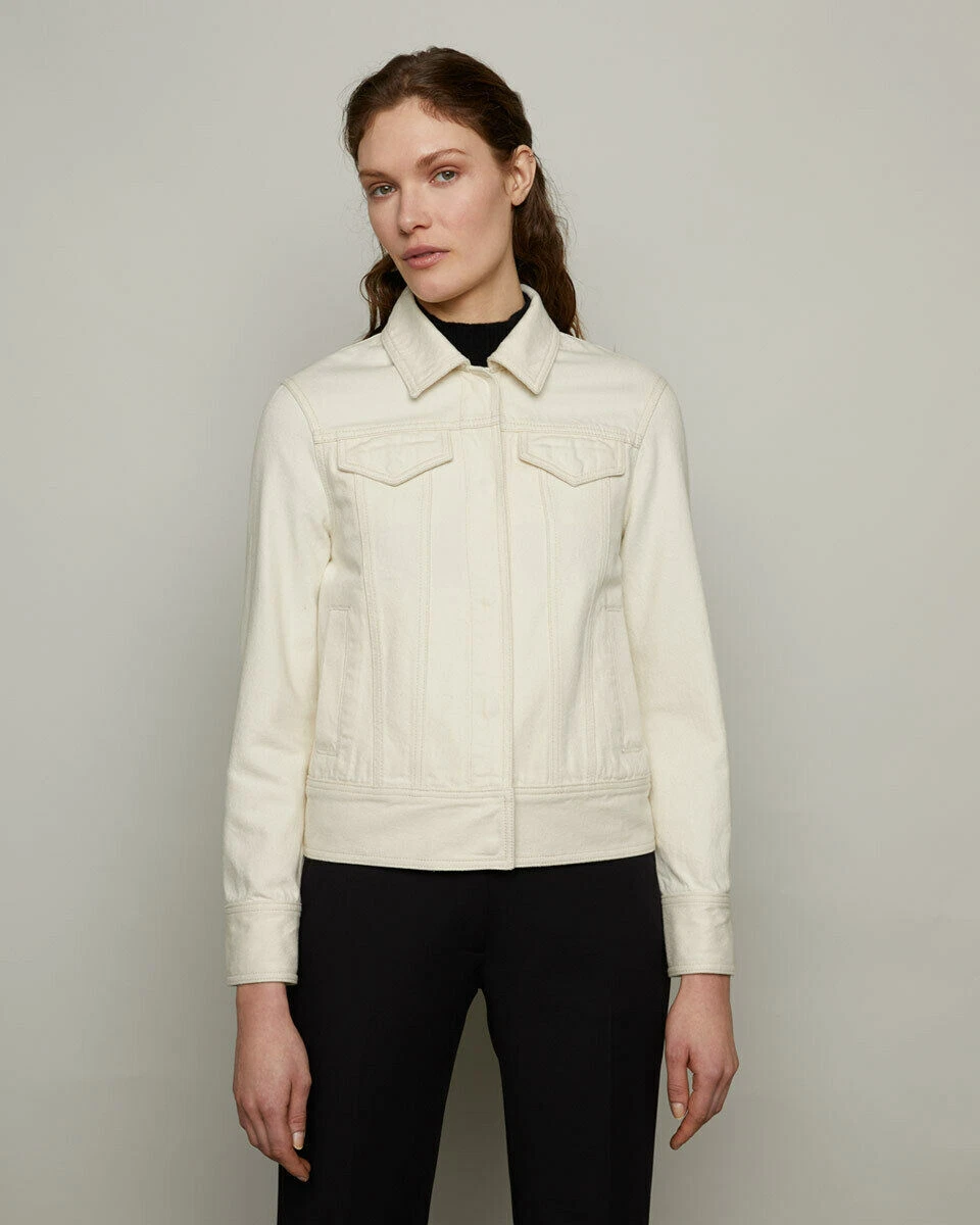 Jigsaw Ecru Denim Jacket Coat - RRP £98 - UK 8 & UK 10 Bnwt New with tags