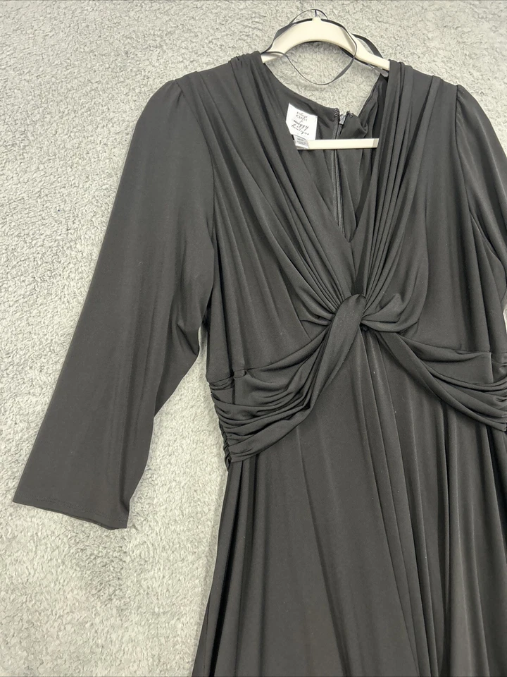 Vestido de cóctel Suzi Chin Maggy Boutique para mujer 16W negro poliéster largo cremallera trasera Foto 2 de 4