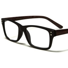 Elegant Modern Stylish Rectangle Smart Nerd Wood Effect Arm 2.75 Reading Glasses