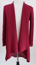 Eileen Fisher Women Drape Front Simple Cardigan Washable Wool Auburn Red Sz 1X