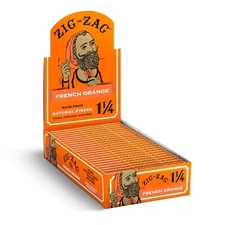 Zig Zag 1 1/4 - Zig-Zag French Orange Rolling Paper,  (Box of 24 Booklets)