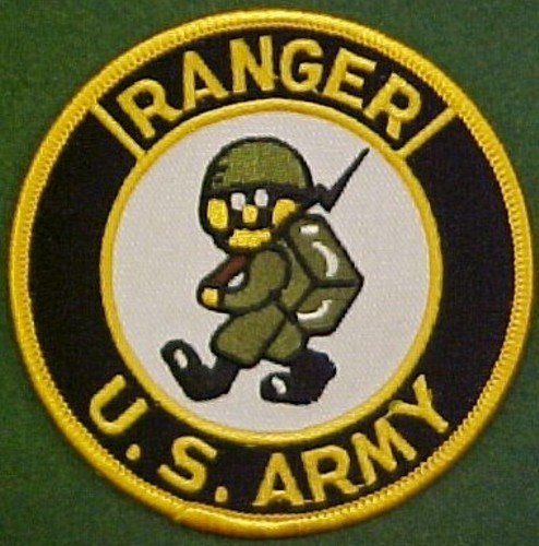 united states army ranger on white twill patch