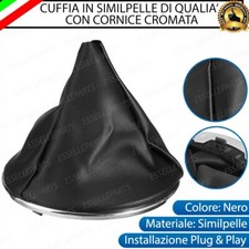 CUFFIA CAMBIO IN SIMILPELLE DI QUALITA' CON CORNICE CROMATA PER FIAT 500