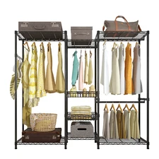 Large Heavy Duty Closet System Wardrobe Organizer Shoe Clothes Garment Rack