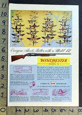 1952 WINCHESTER MODEL 12 SHOTGUN RIFLE DUCK HUNT MCKECHAM ARTIST SPORT AD FC8071