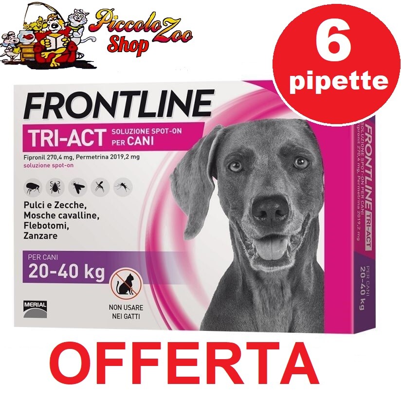 Frontline TRI-ACT 6 pipette antiparassitario per cane di 20-40 kg SCAD 2025...