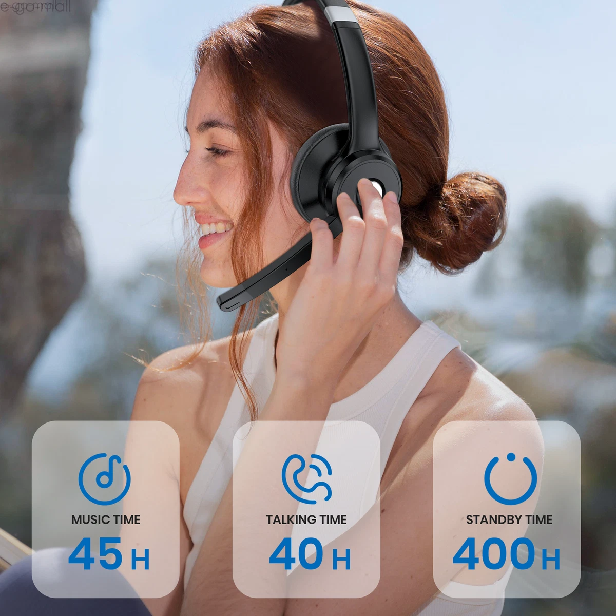 Wireless headset for cell 2024 phone and computer