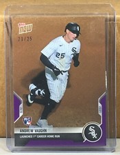 2021 TOPPS NOW #205 ANDREW VAUGHN WHITE SOX ROOKIE 1st HR Purple Parallel 21/25