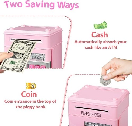 Hucha electrónica cajero automático caja fuerte para juguetes para niños - Imagen 5 de 5