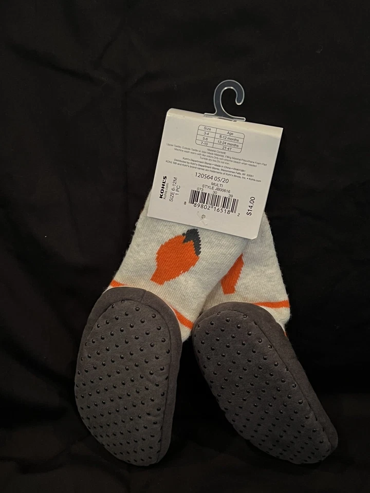 Новый с Ярлыками Jumping Beans Fox тапочки носки ребенка 6-12 месяцев - Изображение 3 из 4