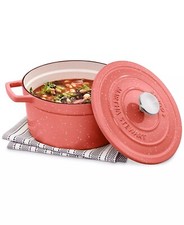 Martha Stewart 4 Quart Pink Speckled Cast Iro...
