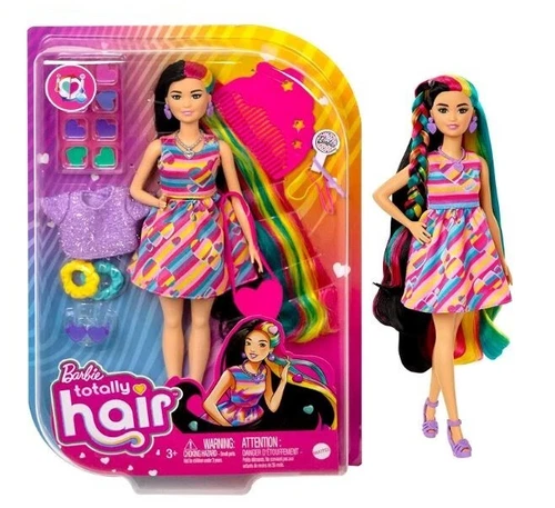 Barbie Totally Hair Heart Themed Doll Fantasy Hair and 15 Accessories