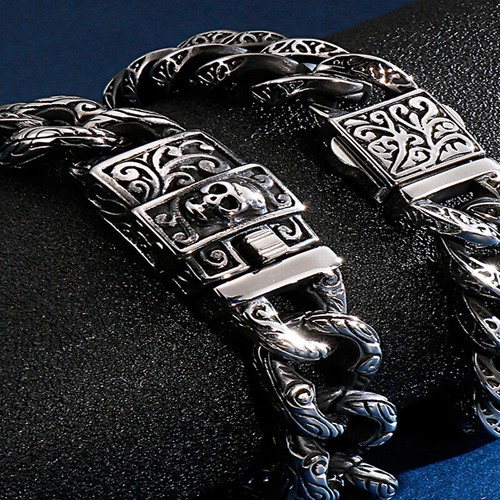 Pulsera de acero inoxidable brazalete hombre cadena niño pulseras populares vintage regalo hombre - Imagen 4 de 12