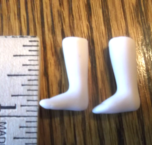 Biskuitporzellan Puppenfüße Puppenherstellung 3/4" unbenutzt