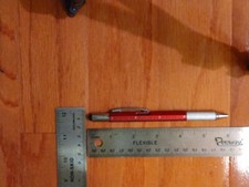 Multitool Pen 6 in 1 Screwdriver Ruler Level Stylus Ballpoint Red multi function