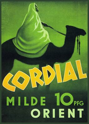 Decor POSTER.Office Home room Art Design.Arab on Camel.Cordial.Orient.Green.6894