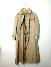 Vintage Burberry's Size 8 X-long Twill Tan Trench Coat