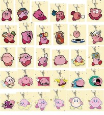 40pcs cartoon Anime Kirby mix Acrylic Keychain Key Chain Girls boy Keyring gifts