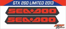 SEADOO GTX 260 LIMITED  2013 Graphics / Decal / Sticker Kit RED / BLK HULL ONLY