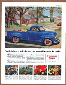 1950 STUDEBAKER TRUCK Original Vintage Color Promo Ad