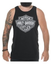 Harley-Davidson Men's Classic White Bar  Shield Logo Sleeveless Tank, Black