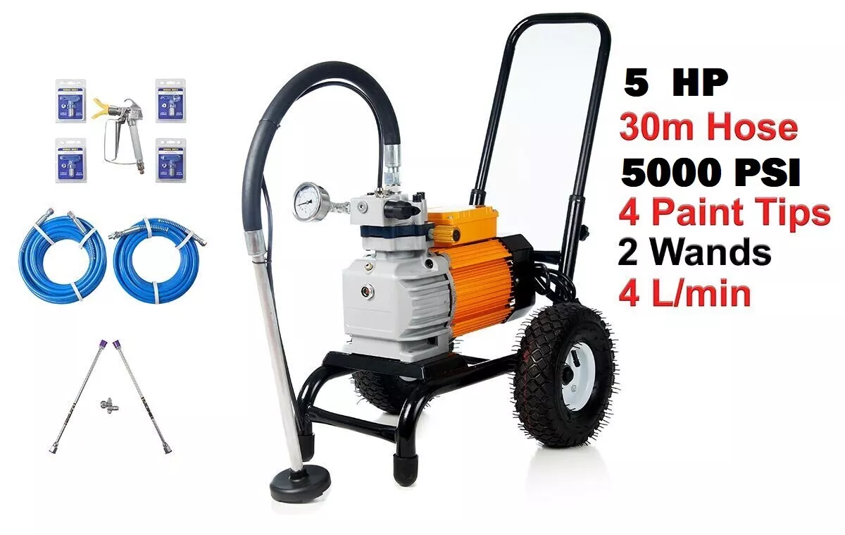 5 HP 5000 PSI NEW AIRLESS PAINT SPRAYER SPRAY GUN 2x500mm wand 5 15 17 19 6 21