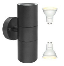 Image of 8 or 10W LED Black Stainless Steel Double Up Down Garden Wall Light IP65 ZLC035B