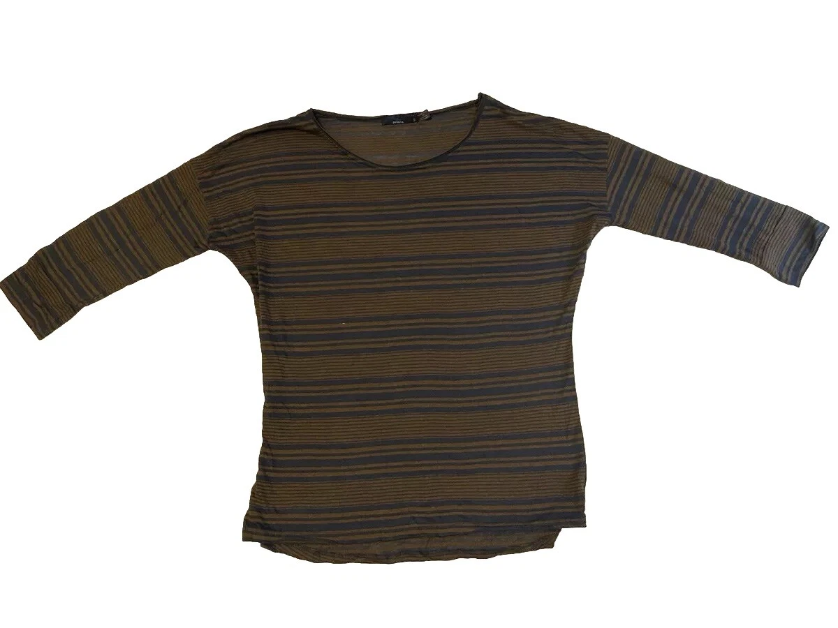prana striped 3/4 long sleeves shirt