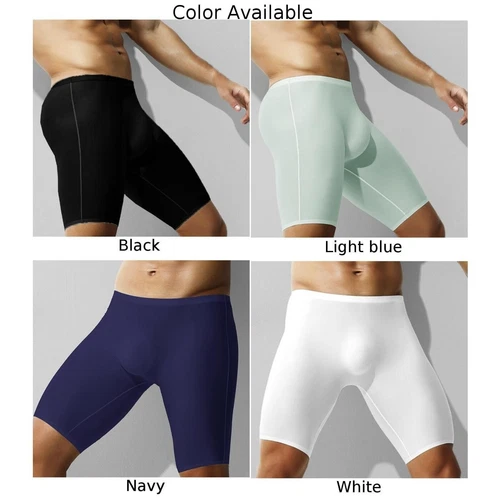 Mens Ice-Silk Underwear Long Leg Boxer Briefs Trunk Sport Shorts Breathable UK - Picture 5 of 38