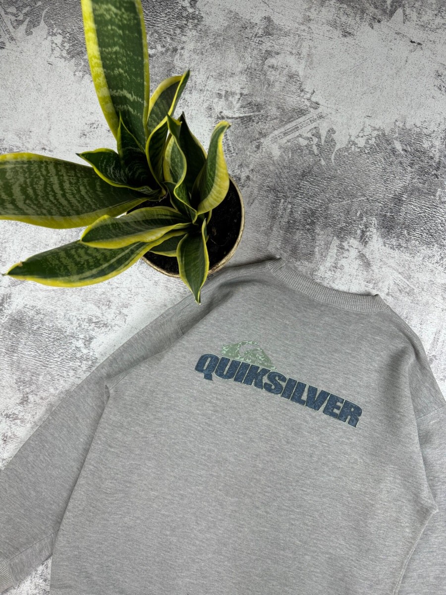 Quicksilver Vintage 90S-00S Surf Big Logo Basic Gray Sweatshirt | eBay