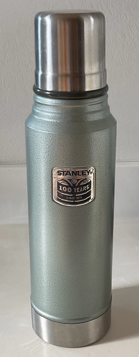 Beautiful Vintage Stanley Thermos Silver Lid & Green w/ Cup