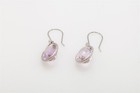 Designer $600 10ct Natural Purple Amethyst Sterling Silver DANGLE Earrings — photo 3