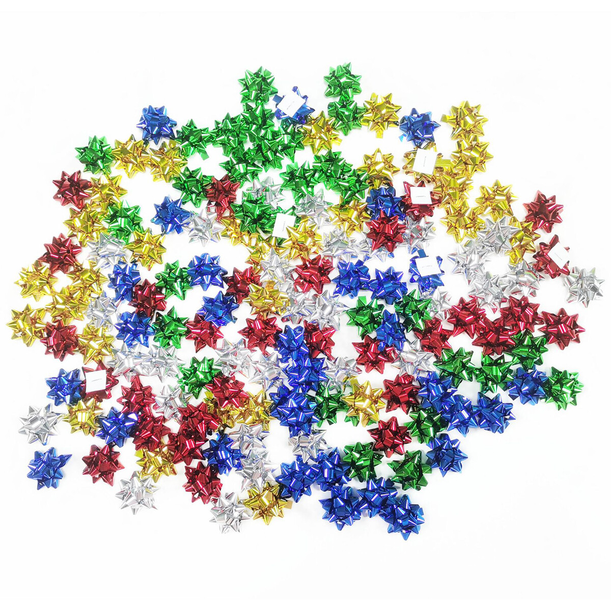 100PCS Mini Gift Wrap Bows Christmas Metallic Bows Self Adhesive Gifts