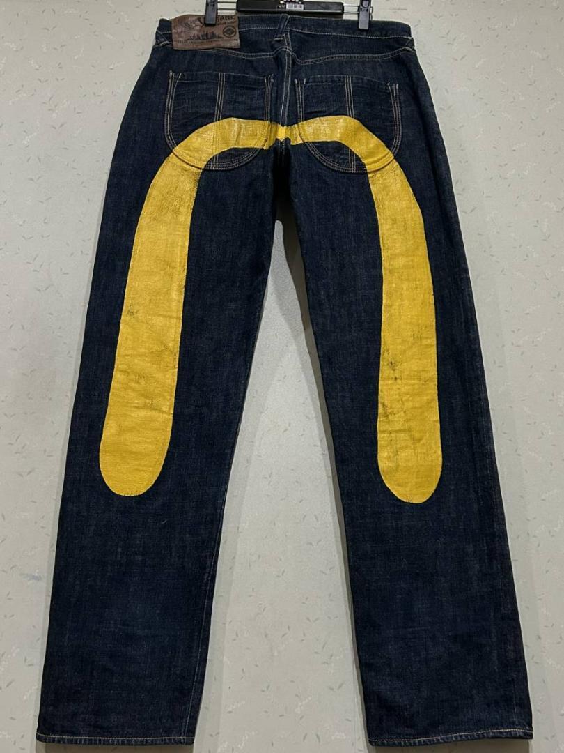EVISU Denim Jeans Pants Cotton Indigo Blue Lot.1926S Size