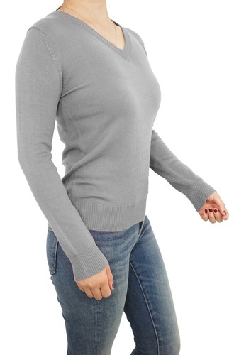 Women Pullover Soft Knit V-Neck Fitted or Loose Casual Cute Sweater USA STOCK - Picture 18 of 43