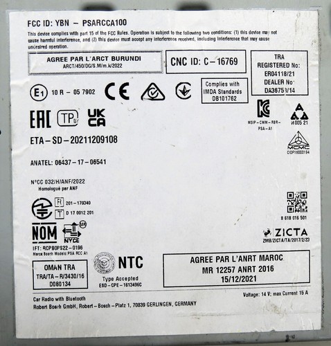 9678276480 Citroen Peugeot Vauxhall Original Bosch Sat-Nav Multimedia de Culasse - Photo 3 sur 15